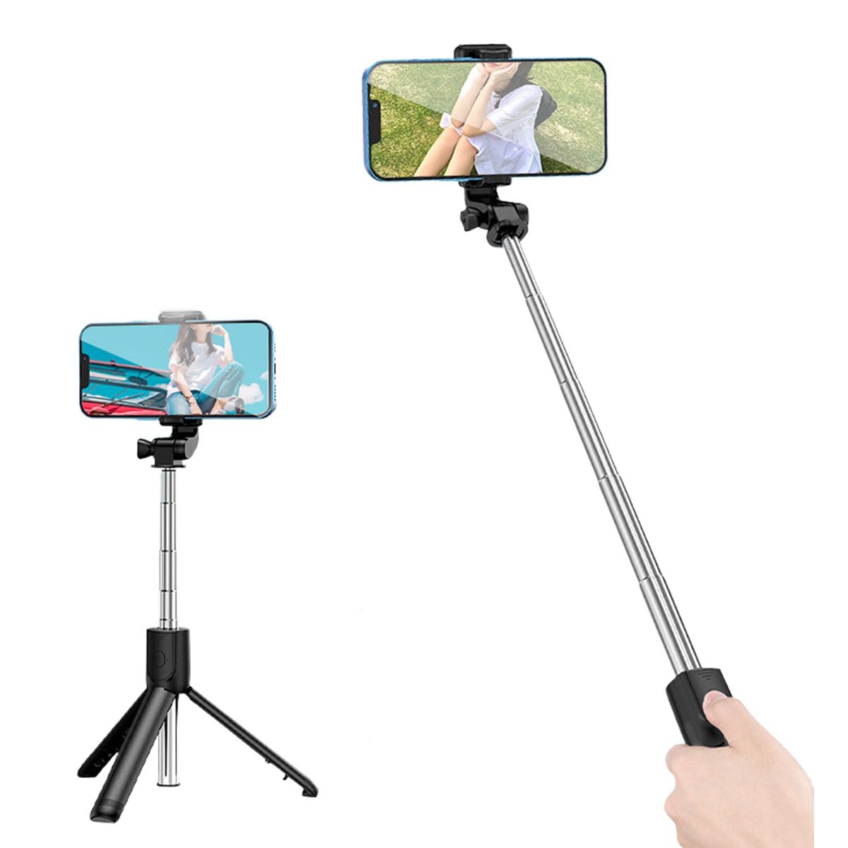 Stick Tripod 28" — Extendable Phone Tripod with 360° Rotation Holder for Travel,