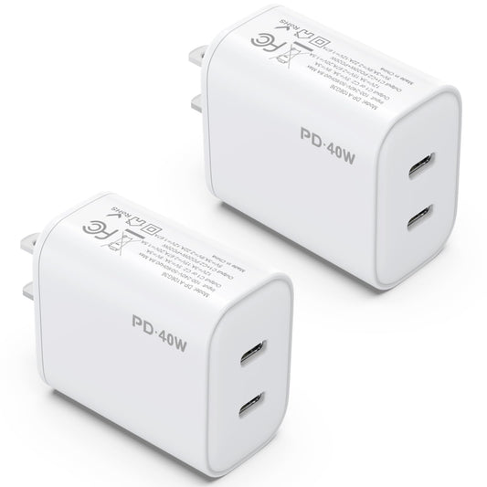 Usb C Charger Block, Igenjun Dual Usb-C Port Power Adapter - Phone Charger With
