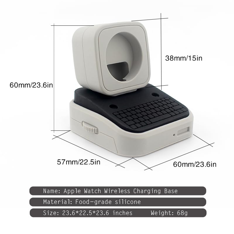 Dock Station For Apple Watch, Desktop Stand With Keyboard Design, White And Blac