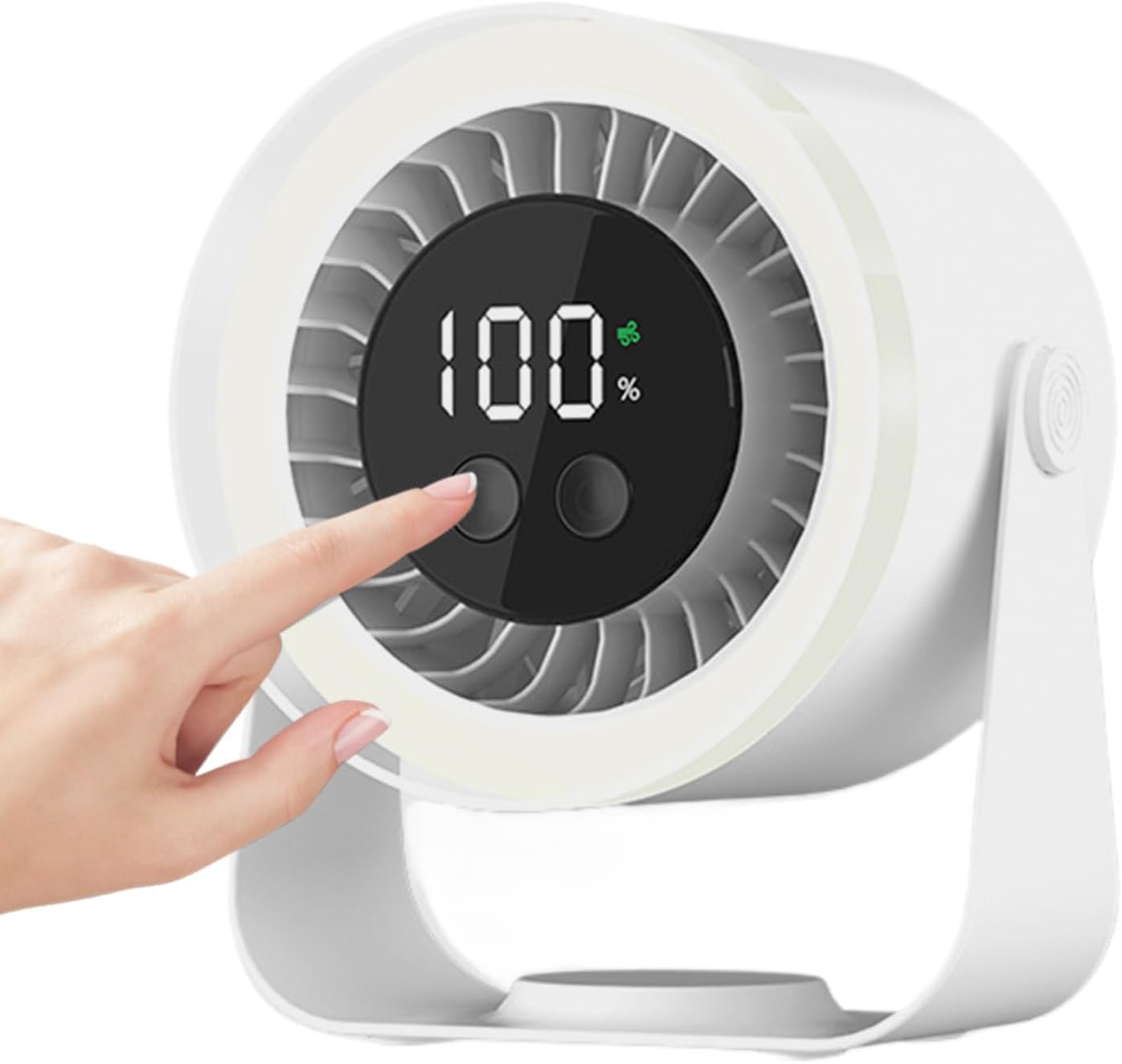 Portable Desk Fan | USB Rechargeable with 10-Speed Quiet Operation | Compact Design for Efficient Cooling
