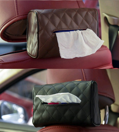 Boîte à mouchoirs de voiture à visière pare-soleil fixée au dossier de siège, distributeur de serviettes en papier créatif pour voiture, plateau mignon