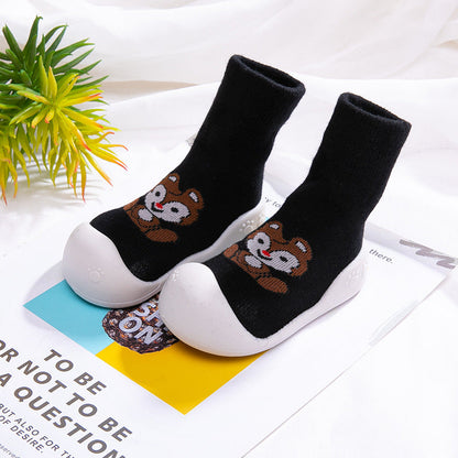 Chaussons Chaussettes, Chaussures Antidérapantes Bébé, Semelle Souple, Couvre-Chaussures d'Intérieur, Pieds