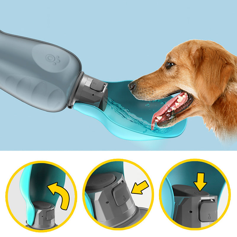 Botella de agua de 800ml para perros, portátil, de alta capacidad, a prueba de fugas, cuenco plegable para beber, para Golden Retriever, suministros para paseos al aire libre, productos para mascotas