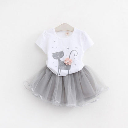 Fashion Girl Cartoon Cute Short Skirt Two-piece Suit