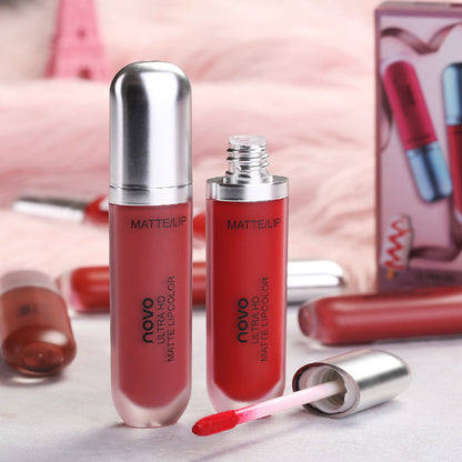 NOVO Crème Glacée Rouge à Lèvres Velours Mat Laque Liquide pour Étudiante