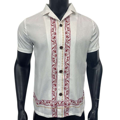 Lapel Button Short Sleeve Top Shirt