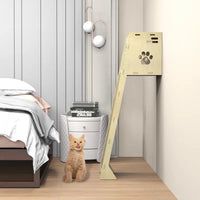 Luxury Wall-Leaning Cat Climbing Tower — Modern Cat Climber with Scratching Mat & Perch
