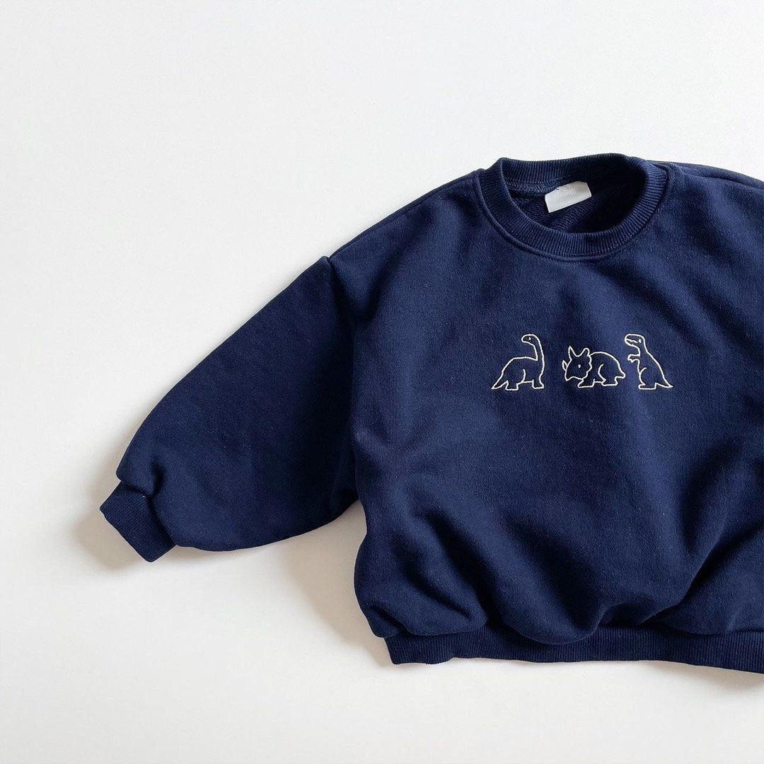 Jersey de manga larga bordado con dibujos de dinosaurios