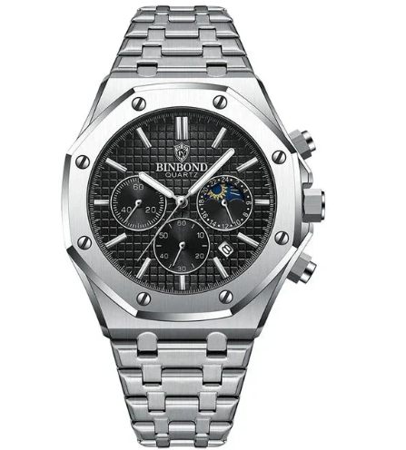 Savoi Binbond Men's Multifunctional Moon Phase Watch – Luxury Analog Timepiece with Date Display