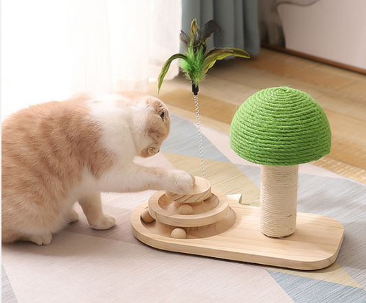 Árbol para gatos, juguetes para gatos, poste rascador para gatos, muebles para mascotas, poste rascador, rascador para garras de gatos, bolas dobles de sisal, accesorios para gatos