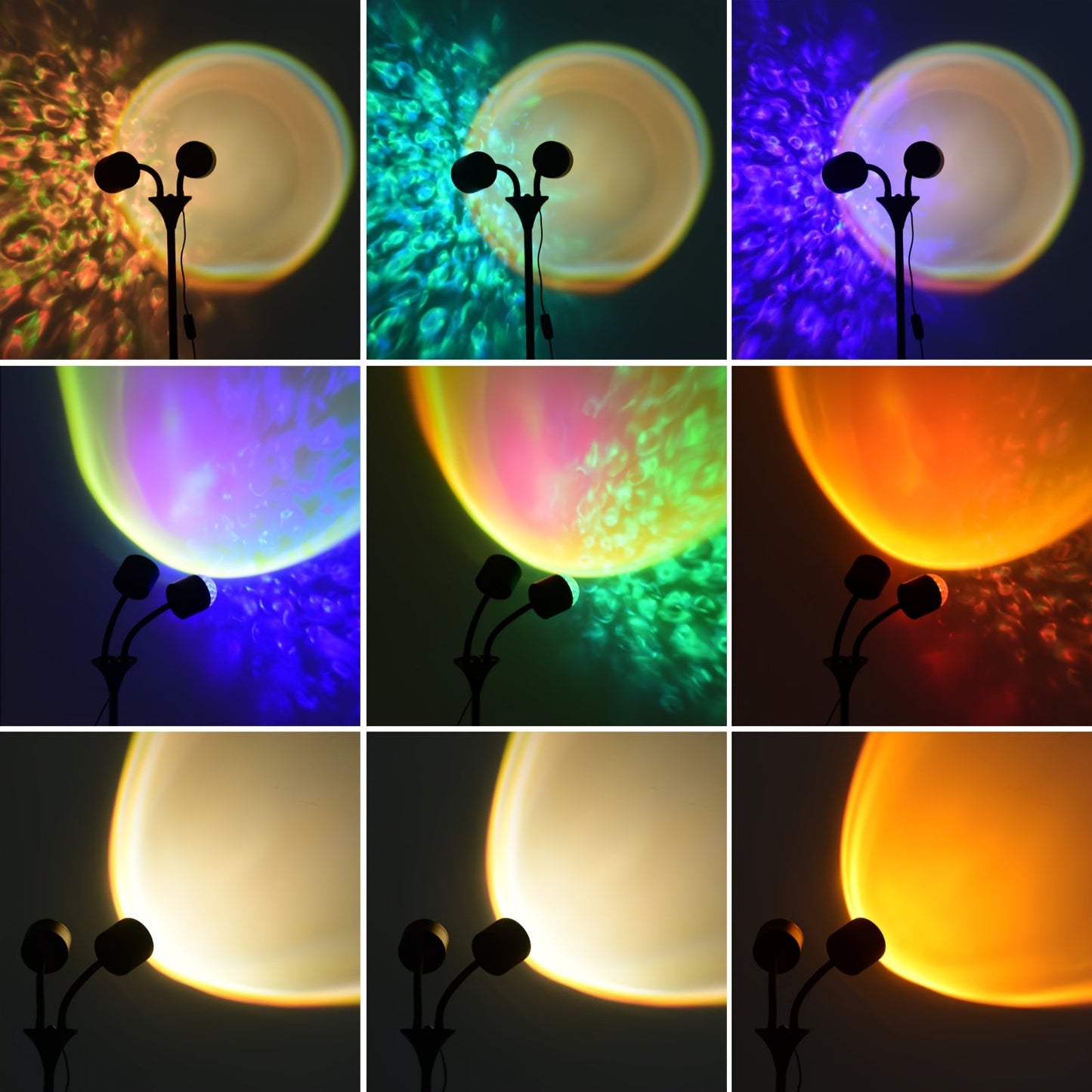 Sunset Ocean Wave Projector – Double RGB Mood Lamp with 360° Rotation & DIY Color