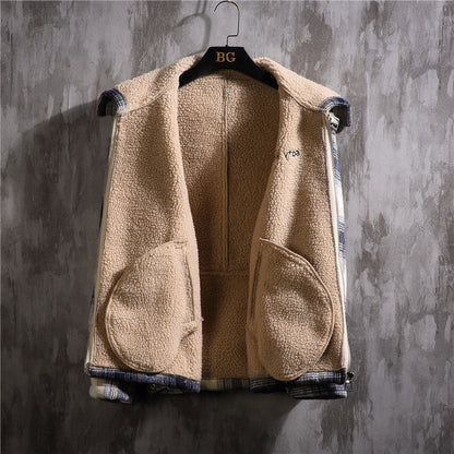 Male Youth Plus Size Plaid Padded Jacket