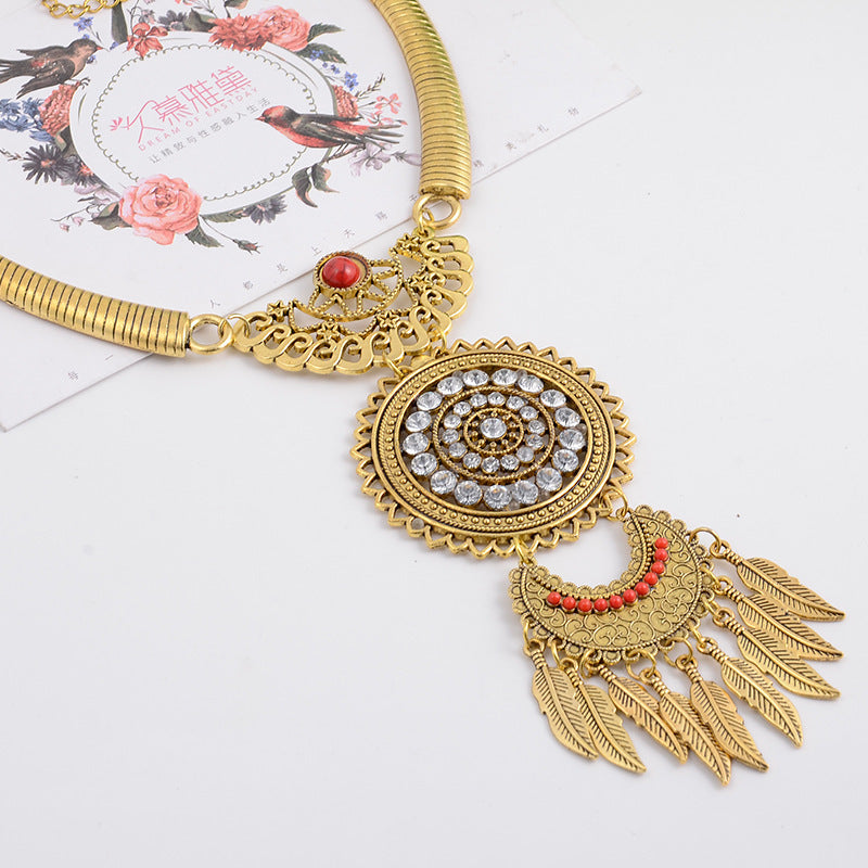 Vintage Crystal Leaf Earring Set