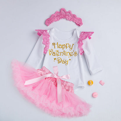 Cross-border baby children's holiday crown romper