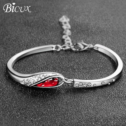Stainless Steel Silver Crystals Bracelets