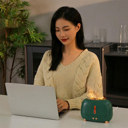 Flame Aroma Diffuser & Humidifier – LED Flame Effect, 3 Colors