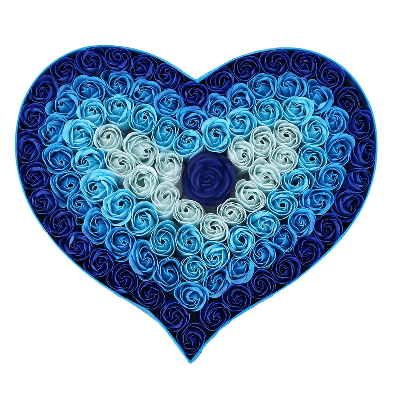 Gradient LED Heart-Shaped Soap Rose Gift Box – Romantic Flower Gift for Valentine's Day, Birthdays & Special Occasions