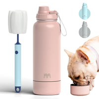 Portable Dog Water Bottle with Built-In Bowl (
