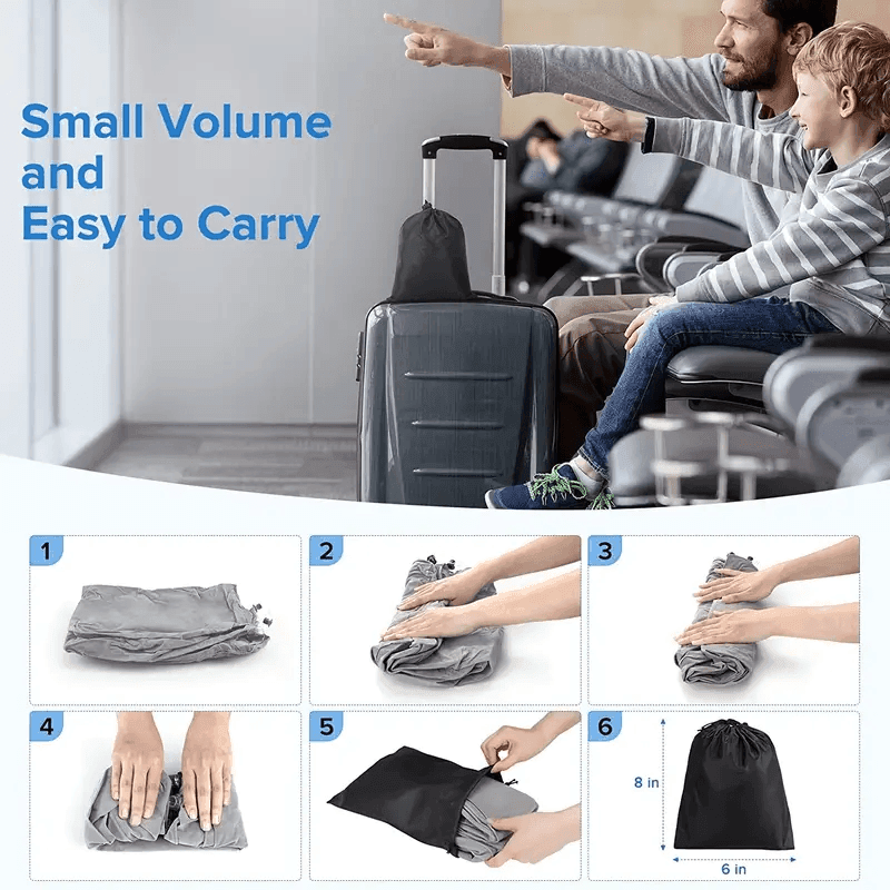 Repose-pieds gonflable pour avion – Confort de voyage pour vols, voitures et bus