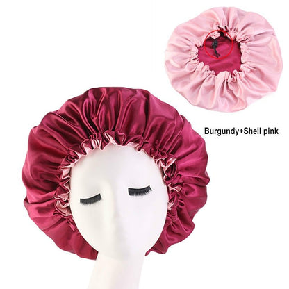 Double color lace night hat