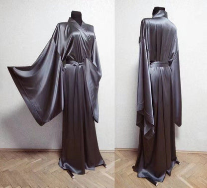 Women's Casual Wide Sleeve Plus Size Cardigan Robe