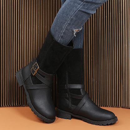 Chaussures à talon carré grande taille pour femmes – Ceinture décontractée à petit talon
