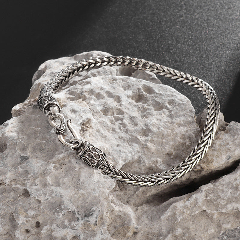 Bracelet personnalisé de style rétro en acier inoxydable pour hommes