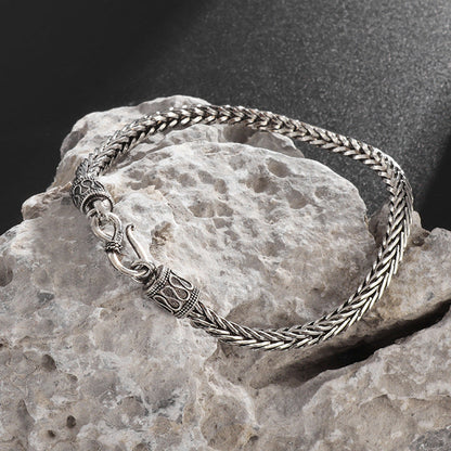 Bracelet personnalisé de style rétro en acier inoxydable pour hommes