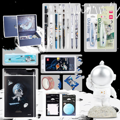 Set de regalo de papelería para exploración de la galaxia del universo, oferta de caja de regalo de cumpleaños, cuaderno de astronauta, agenda creativa