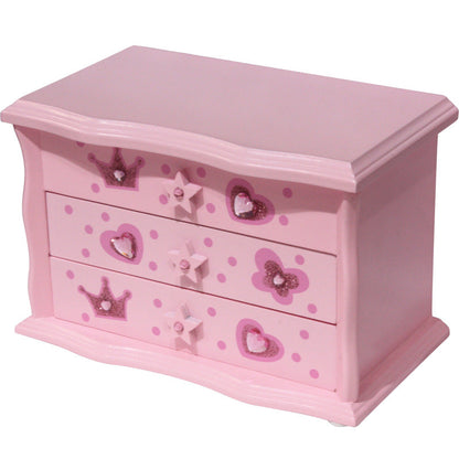 Boîte de rangement à bijoux en bois pour enfants Cadeau de vacances