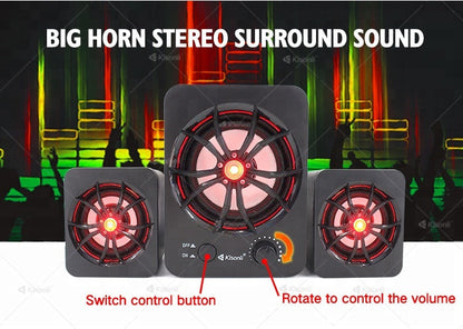 Mini altavoz de teléfono con luces de colores y audio para ordenador