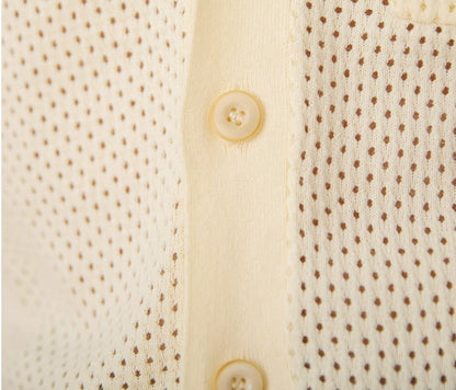 Refreshing Vacation Casual Pure Cotton Hollow Short Sleeve