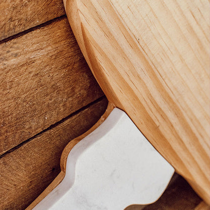 Marble & Wood Mushroom Cutting Board