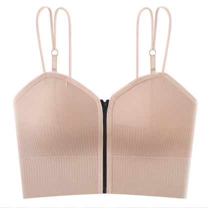 Fashion Zipper With Beautiful Back Suspender Vest