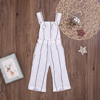 Children's Striped Bib Double-strap One-piece  Pants