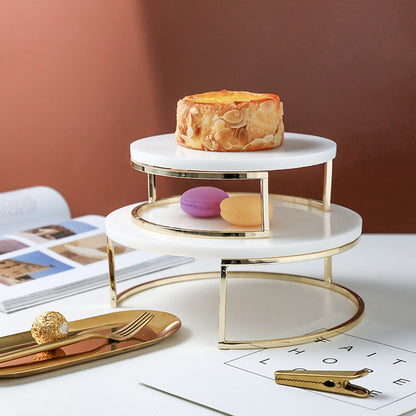 Soporte de exhibición de mesa de postres de mármol natural