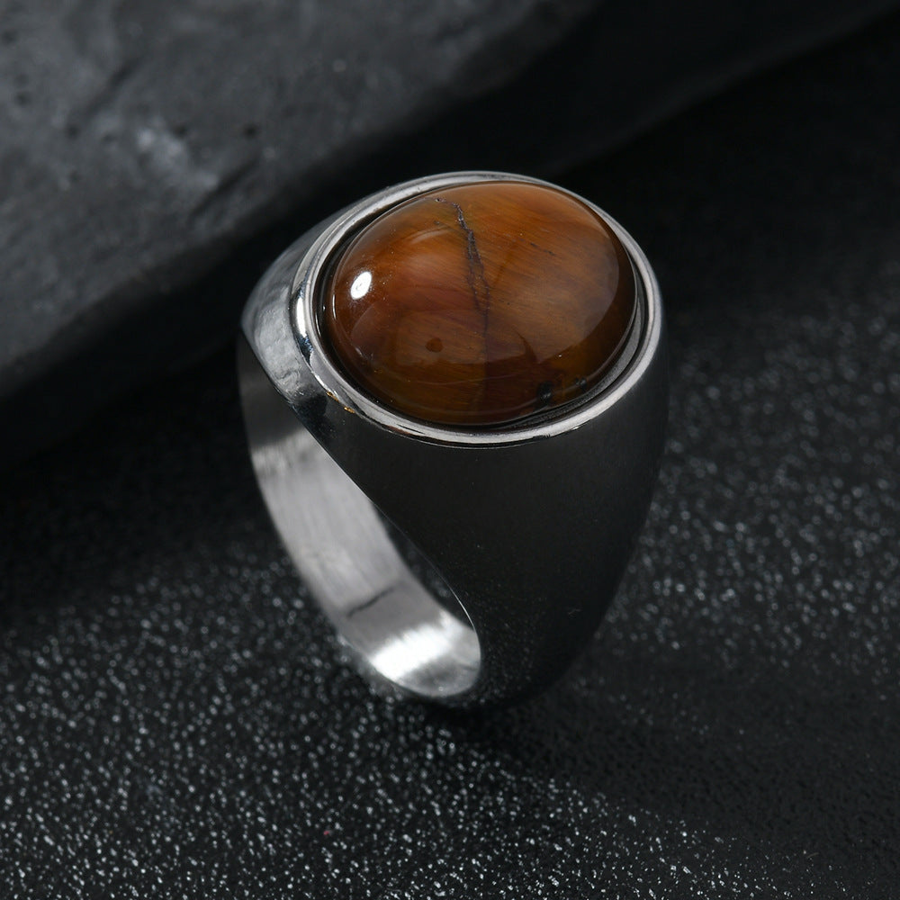 Stainless Steel Ring Casting Oval Natural