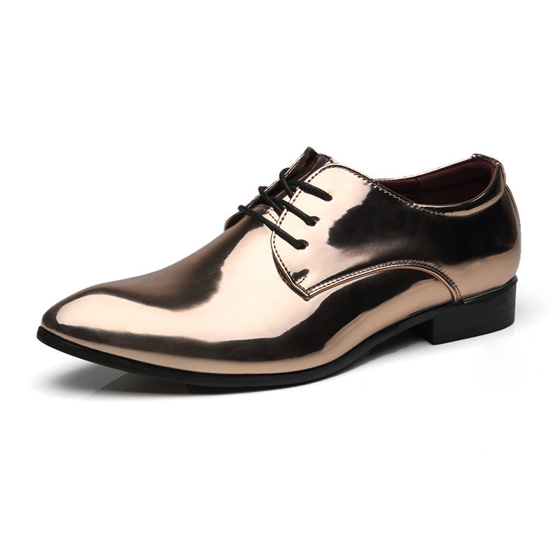 Chaussures en cuir à bout pointu britanniques pour hommes, mode, chaussures pour hommes en cuir brillant, chaussures en cuir de commerce extérieur Amazon Wish LAZADA