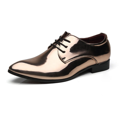 Chaussures en cuir à bout pointu britanniques pour hommes, mode, chaussures pour hommes en cuir brillant, chaussures en cuir de commerce extérieur Amazon Wish LAZADA