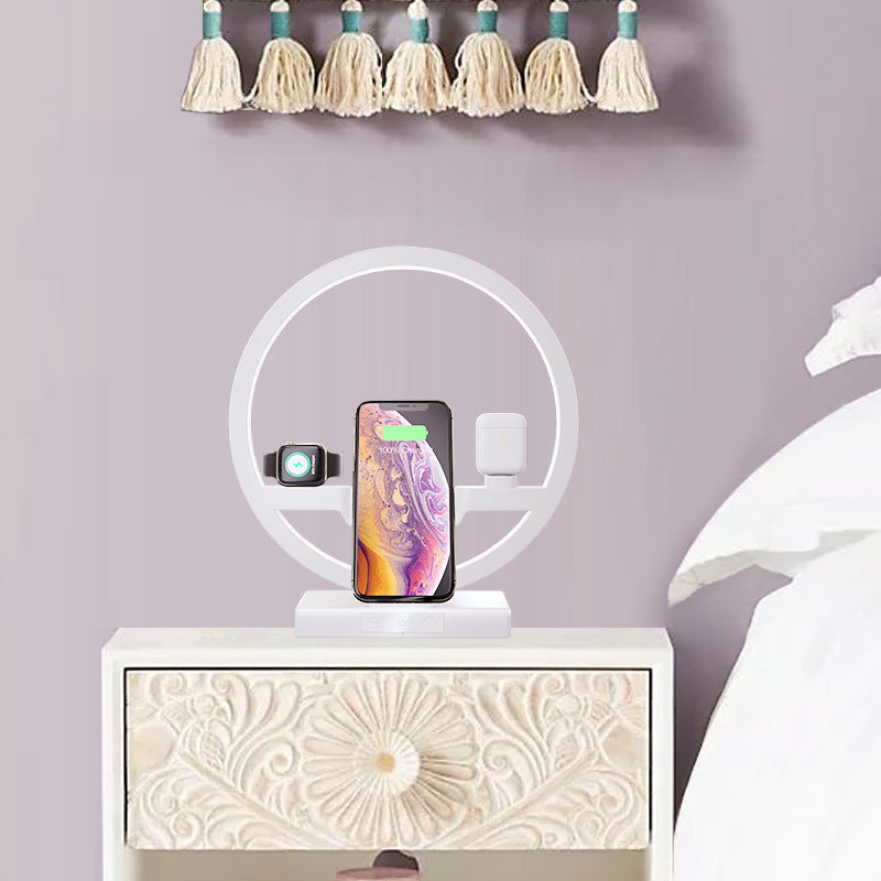 Cargador Inalámbrico 3 en 1 Aplicable para Teléfono Móvil, Reloj, Auriculares, Lámpara de Mesa, Soporte de Carga, Éxito de Ventas