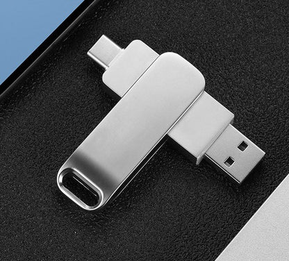 Clé USB Mobile en Gros Rotative en Métal pour Ordinateur et Téléphone Portable Double Usage Transmission Rapide