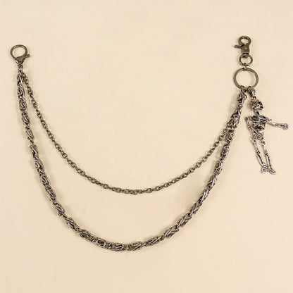 Hot Sellers For Both Men And Women Are Skeleton Skull Lockets Metal Guns Black Chain Pants Jeans Overalls Hip-hop Hipster Accessories Waist Ornaments