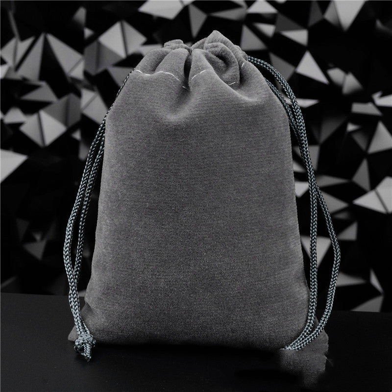 Pochette à Bijoux en Flanelle Unie avec Cordon de Serrage