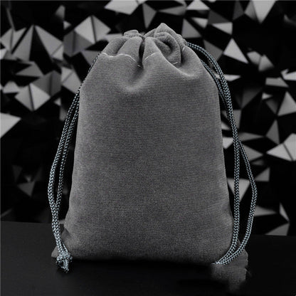 Pochette à Bijoux en Flanelle Unie avec Cordon de Serrage