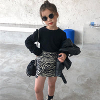 Vestido Infantil Estilo Extranjero Bolso Moda Cebra Niña Bebé Falda