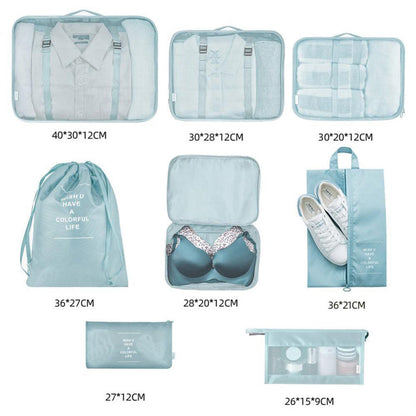 Lot de 8 sacs de rangement pour bagages, organisateurs de voyage pour vêtements, sous-vêtements et chaussures, cubes d'emballage