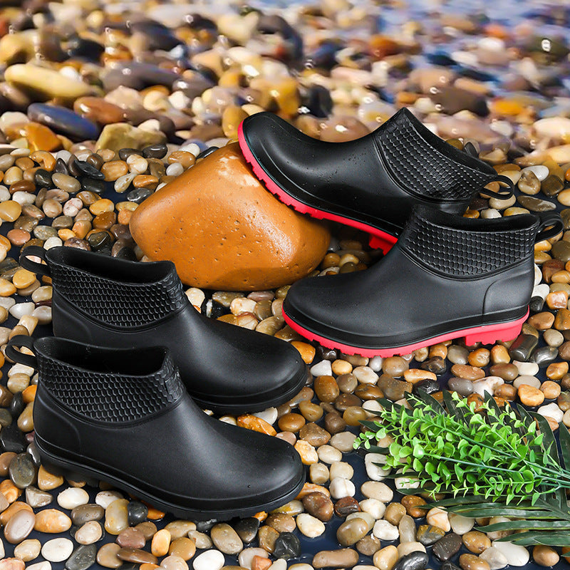 Bottes de pluie à semelle en acier, anti-écrasement et anti-perforation, type bottes en caoutchouc, chaussures aquatiques