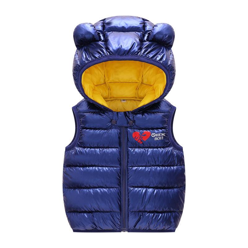 Kids Hooded Down Vest – Boys & Girls Sleeveless Waistcoat