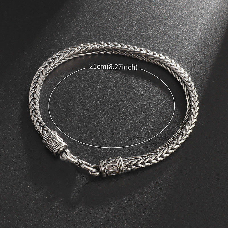 Bracelet personnalisé de style rétro en acier inoxydable pour hommes