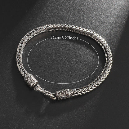 Bracelet personnalisé de style rétro en acier inoxydable pour hommes